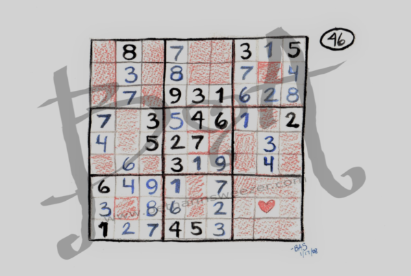 Sudoku Love 8.5x11 Poster Print